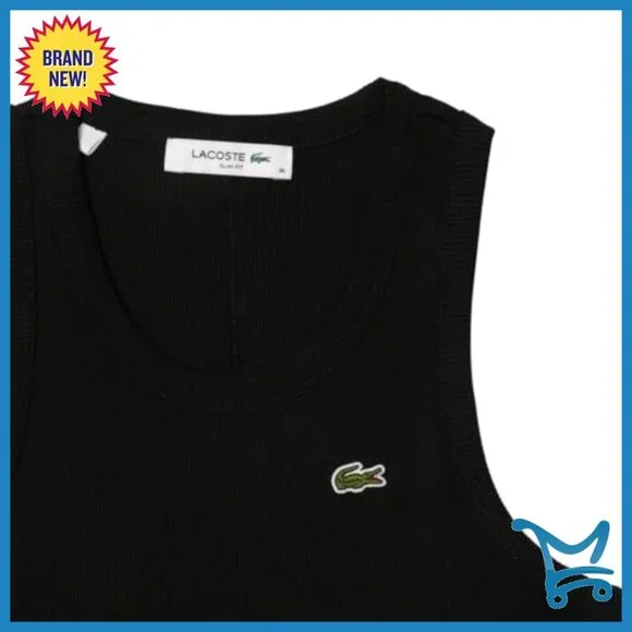 Slim Fit Tank Top 100% Organic Cotton Ribbed Texture Embroidered Logo